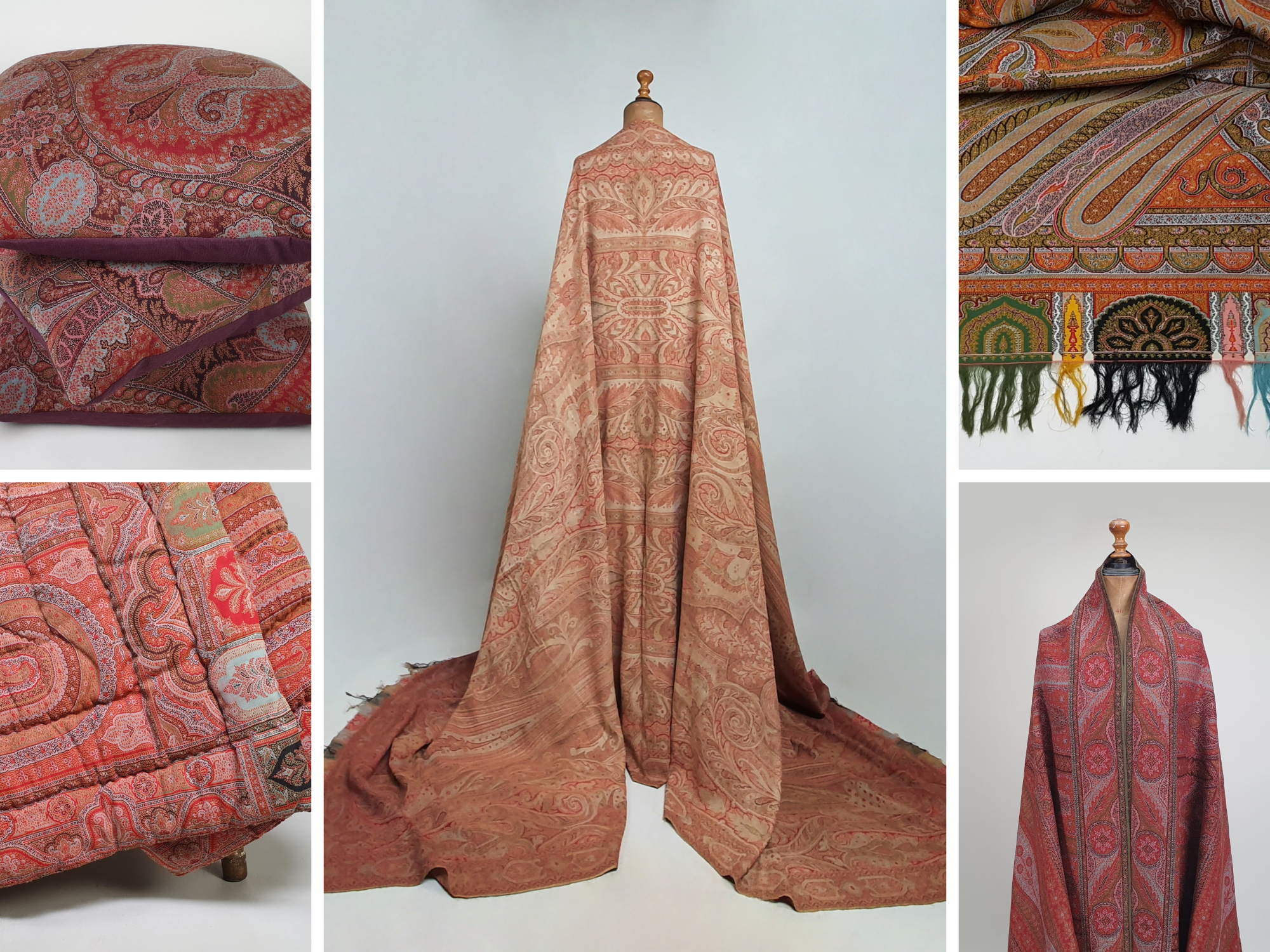 Antique textile paisley quilts & cushions