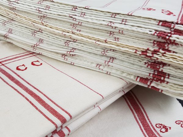 Antique linens French antique monogrammed tea towels