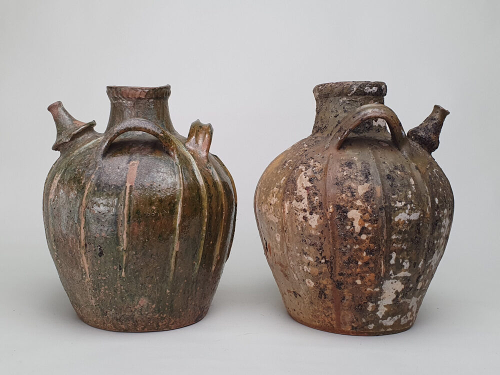 French Antique Walnut Jars