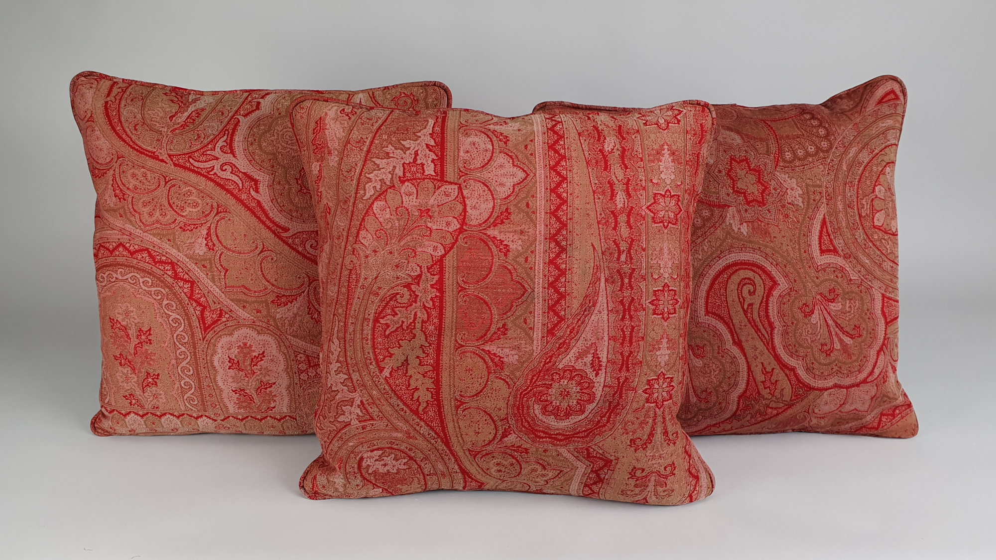 Antique textile Paisley feather cushions