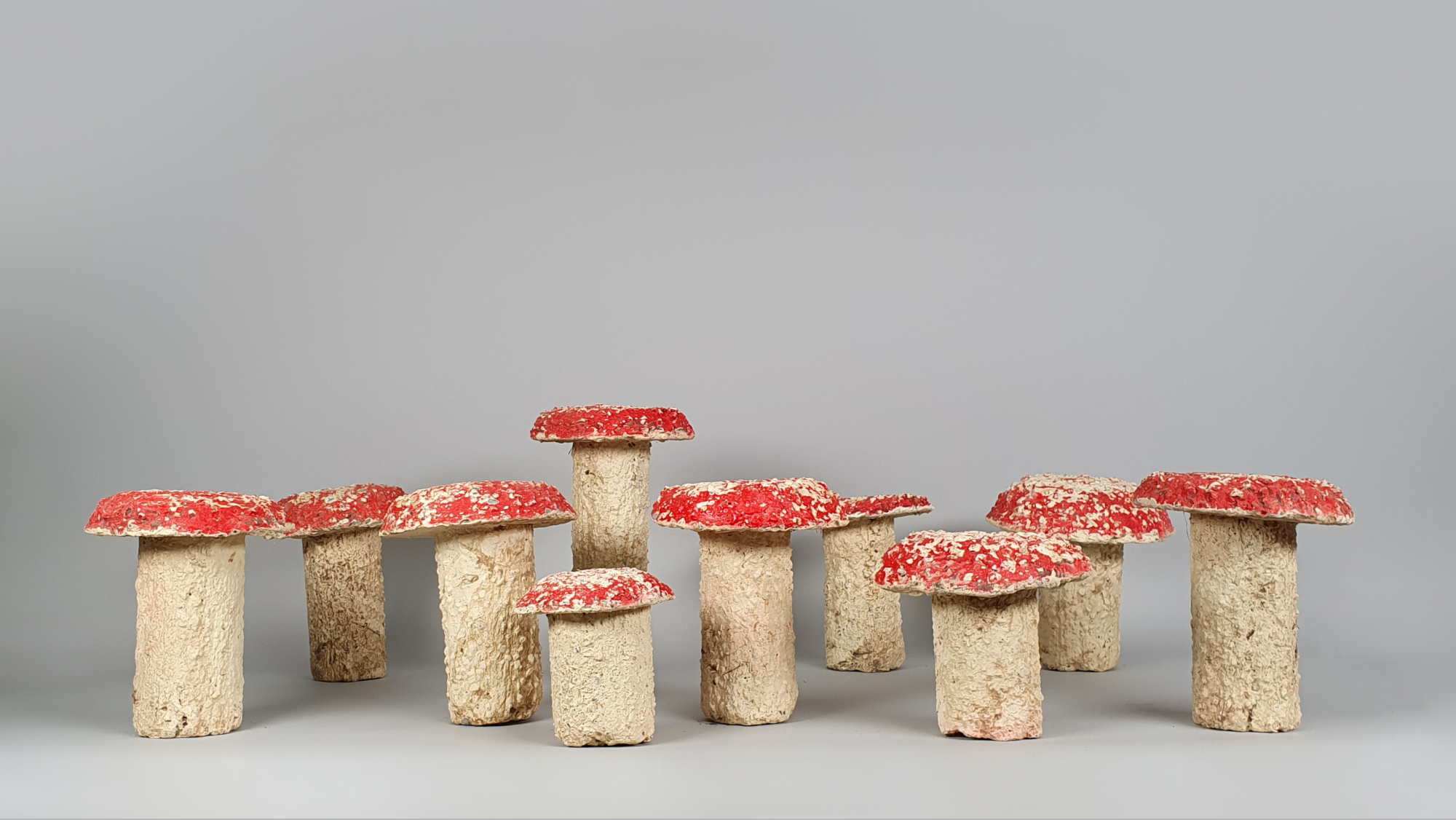 French antique garden ornament toadstools
