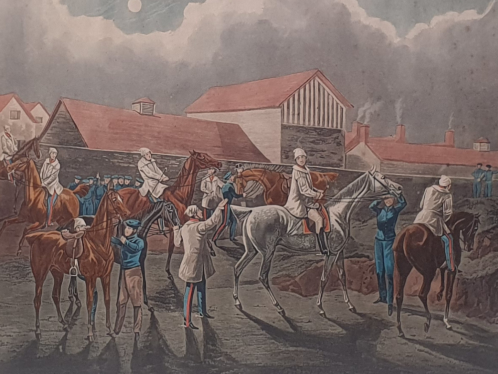 'The First Steeple Chase on Record' - set of 4 early edition etched aquatints