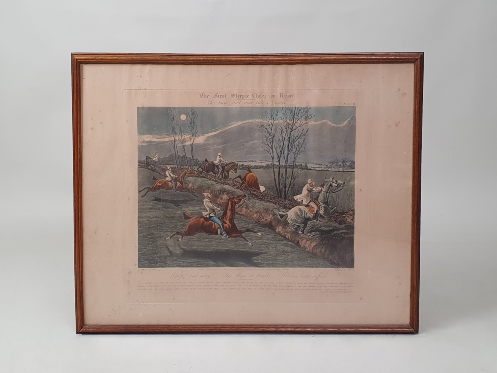 'The First Steeple Chase on Record' - set of 4 early edition etched aquatints