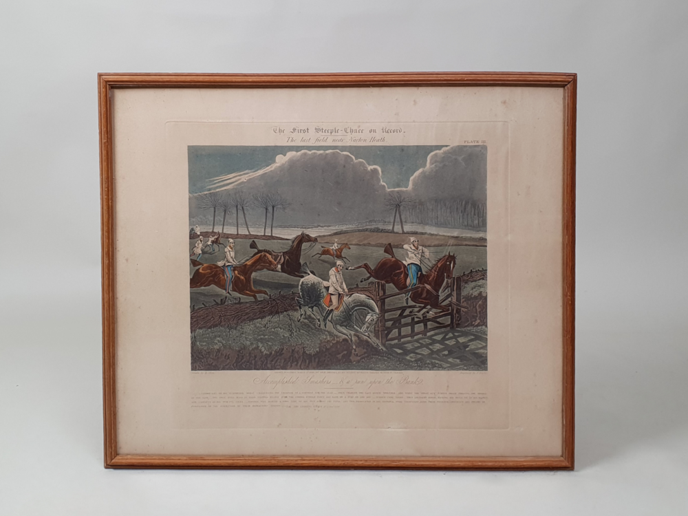 'The First Steeple Chase on Record' - set of 4 early edition etched aquatints