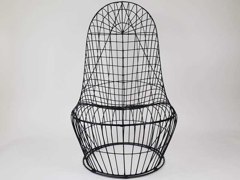 Striking black metal 1960s Chair