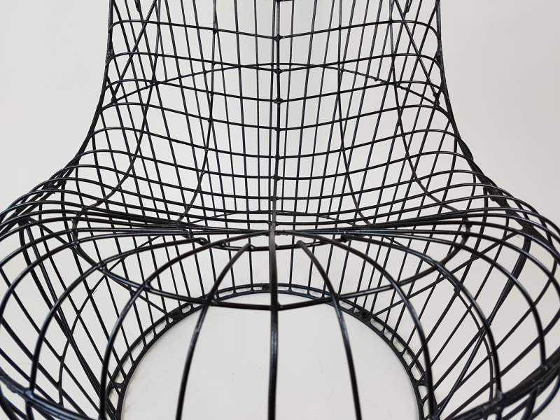 Striking black metal 1960s Chair