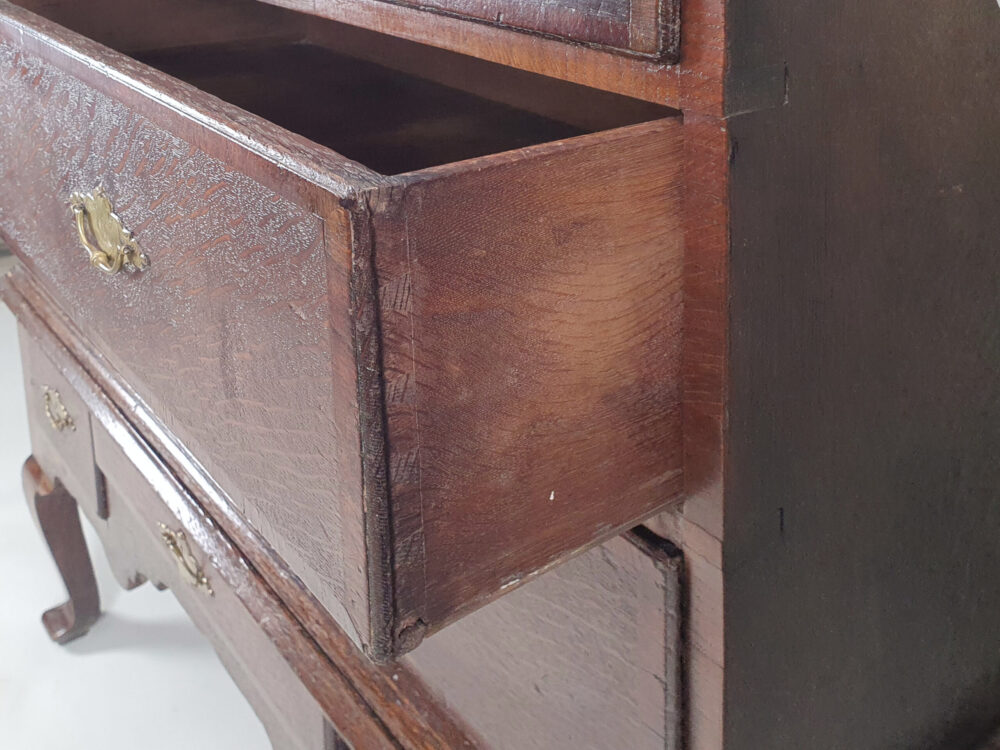 18th century English antique oak Chest on Stand