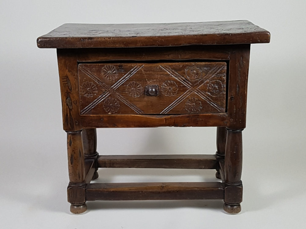 18th century French antique oak small Side Table