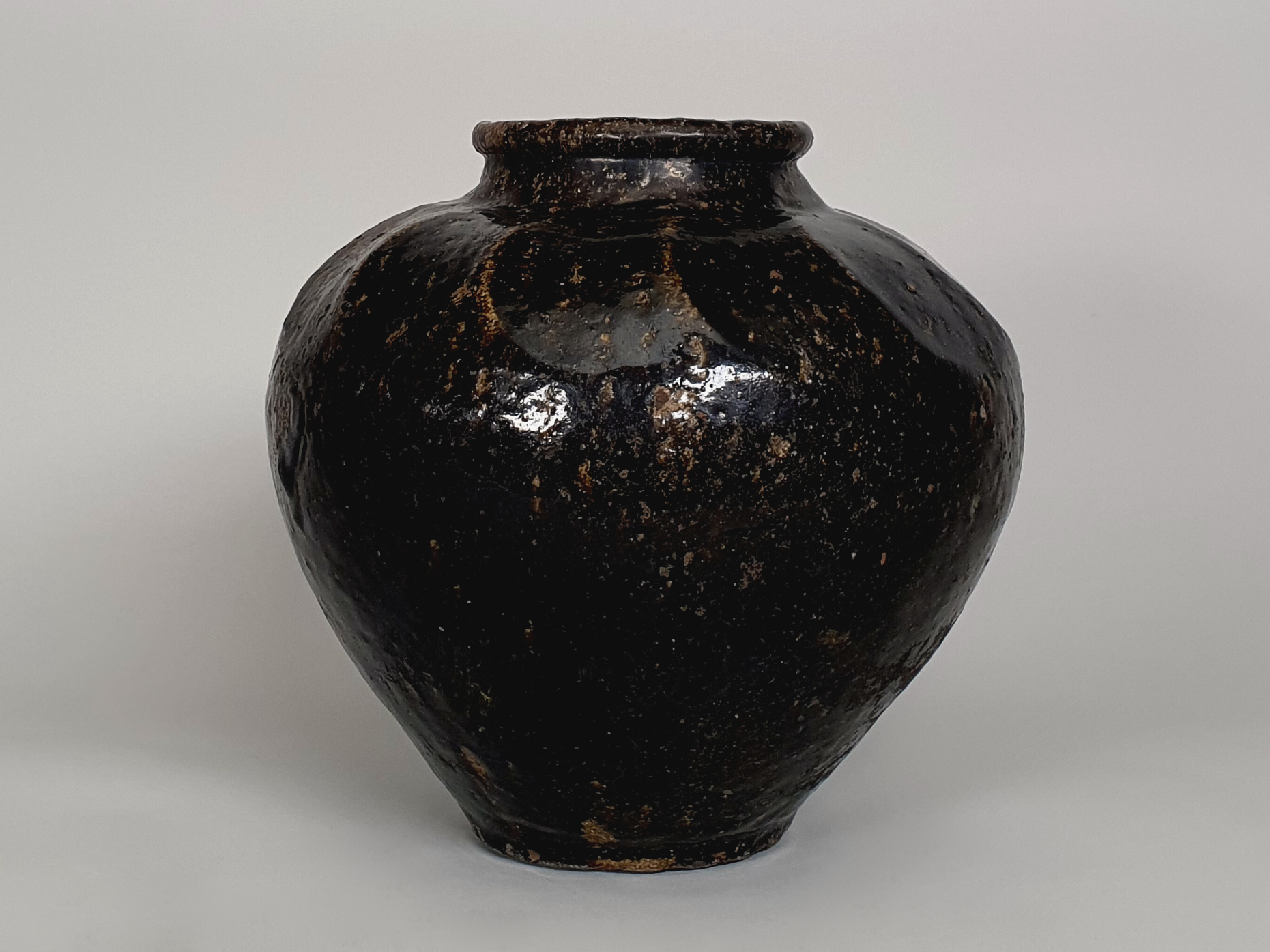 18th century antique ceramic rustic stoneware Chinese Wine Flagon