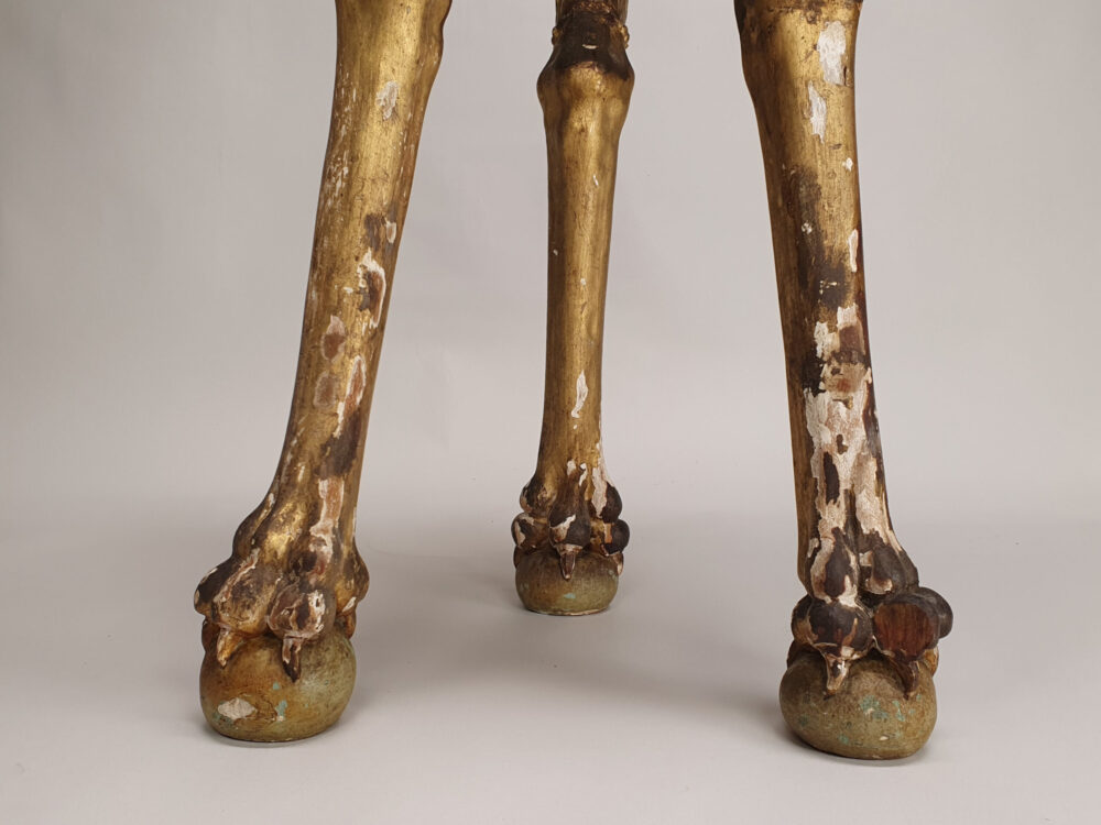 18th century antique giltwood Jardiniere Stand with a raised frieze and paw & ball feet