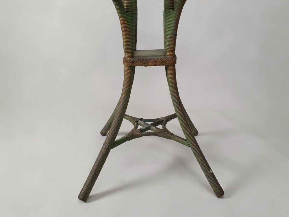 1930s antique Lloyd Loom Hat, Coat & Umbrella Stand in original green paint