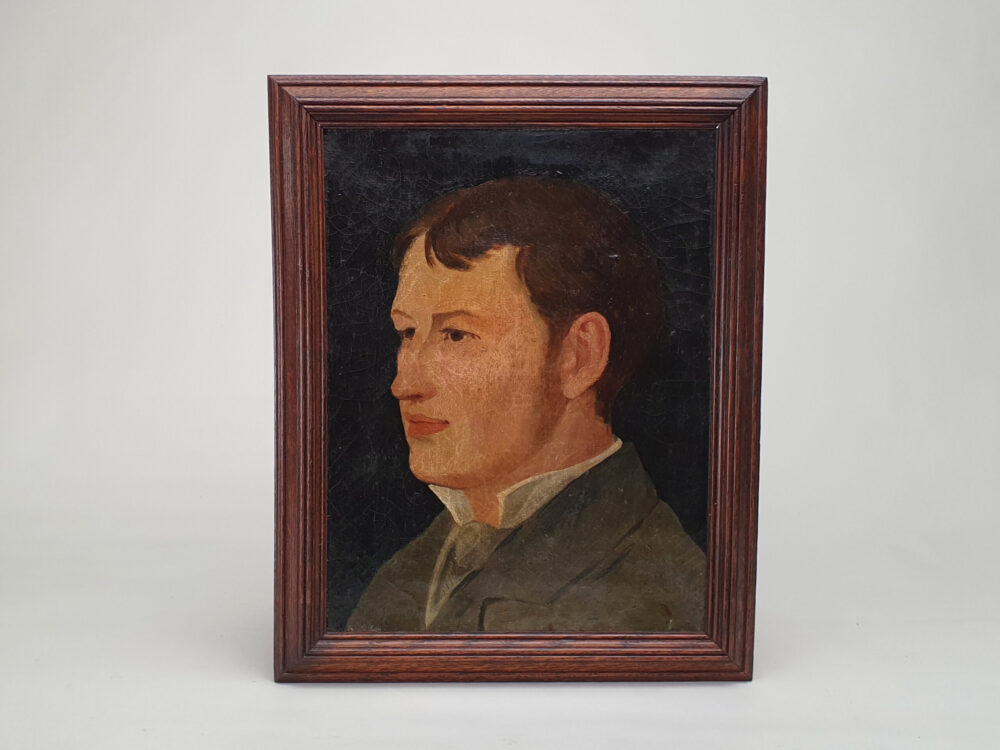 19th century French antique oil Painting - portrait of a young man