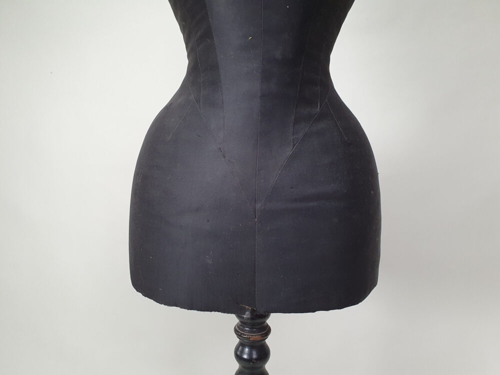 19th century French dressmakers wasp-waist black antique Mannequin
