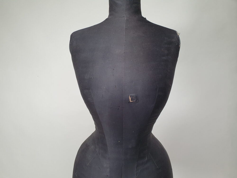 19th century French dressmakers wasp-waist black antique Mannequin