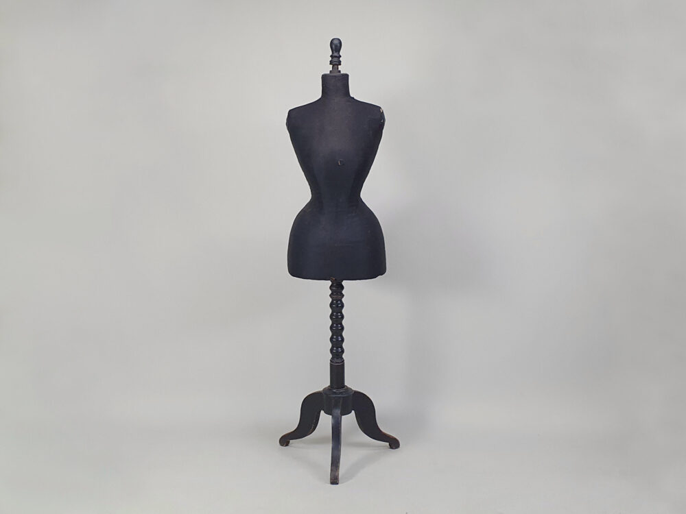 19th century French dressmakers wasp-waist black antique Mannequin