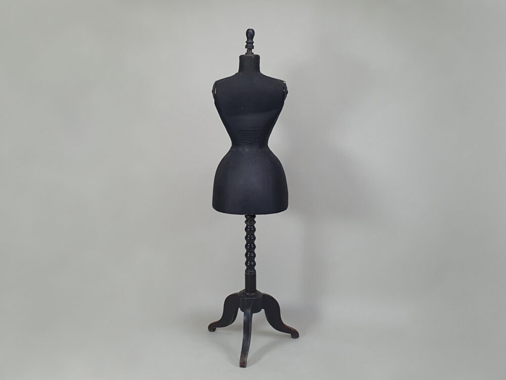19th century French dressmakers wasp-waist black antique Mannequin