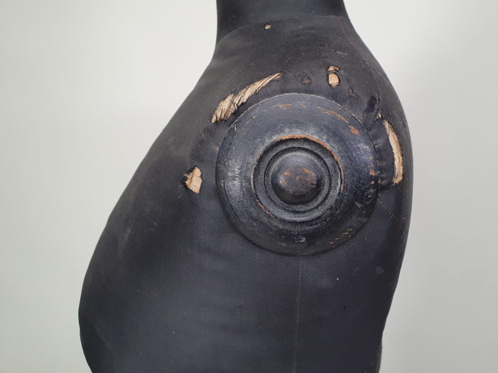 19th century French dressmakers wasp-waist black antique Mannequin