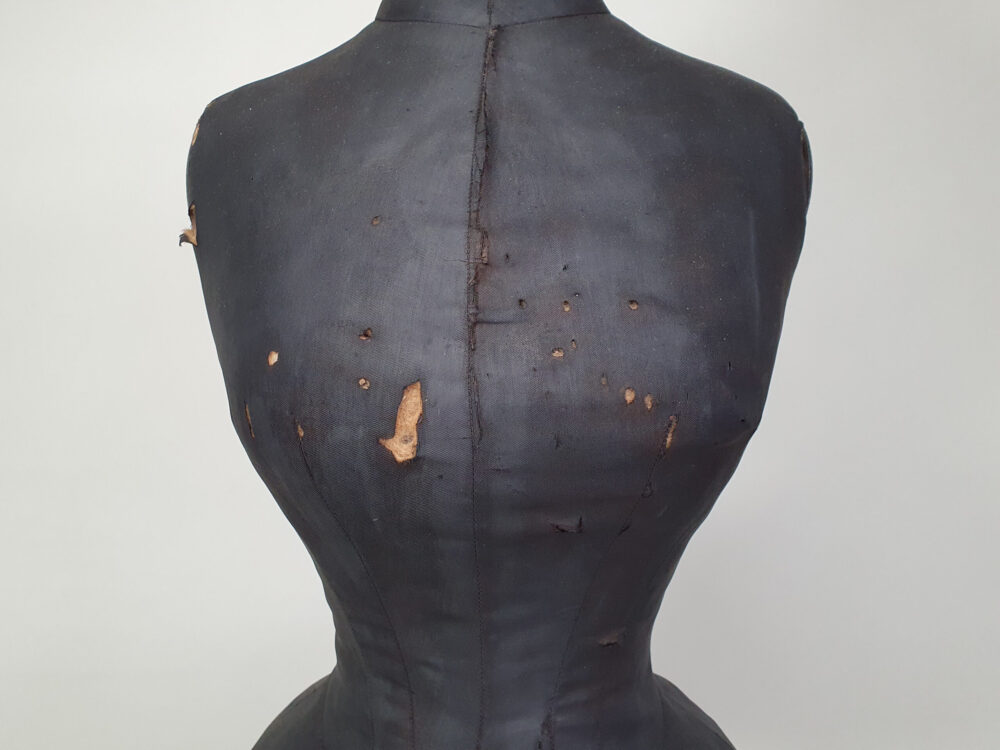 19th century French dressmakers wasp-waist black antique Mannequin