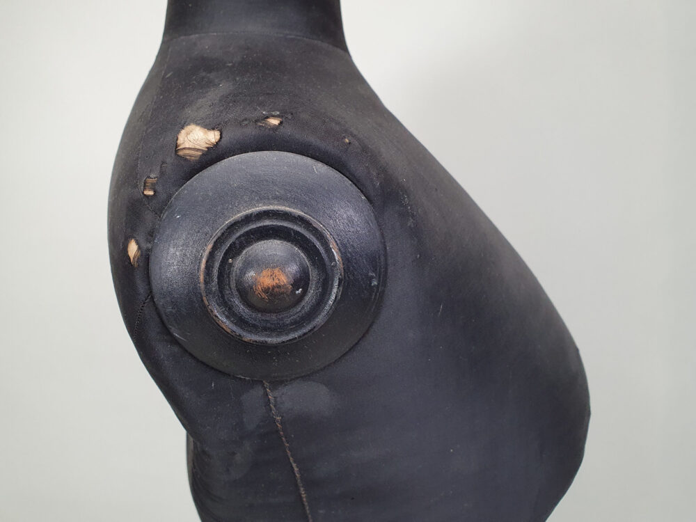 19th century French dressmakers wasp-waist black antique Mannequin