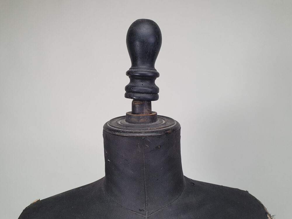 19th century French dressmakers wasp-waist black antique Mannequin