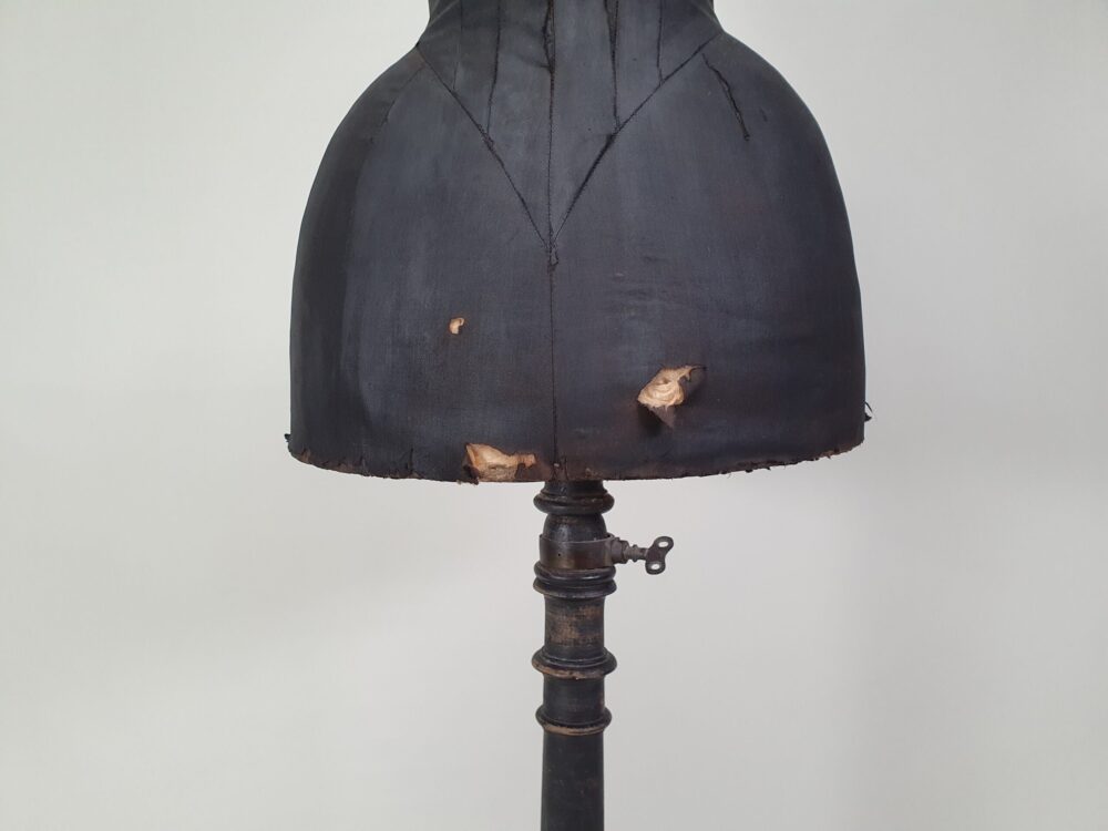 19th century French dressmakers wasp-waist black antique Mannequin