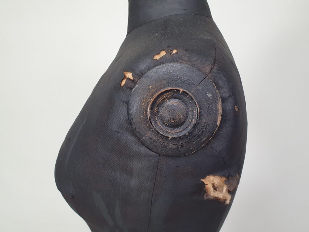 19th century French dressmakers wasp-waist black antique Mannequin