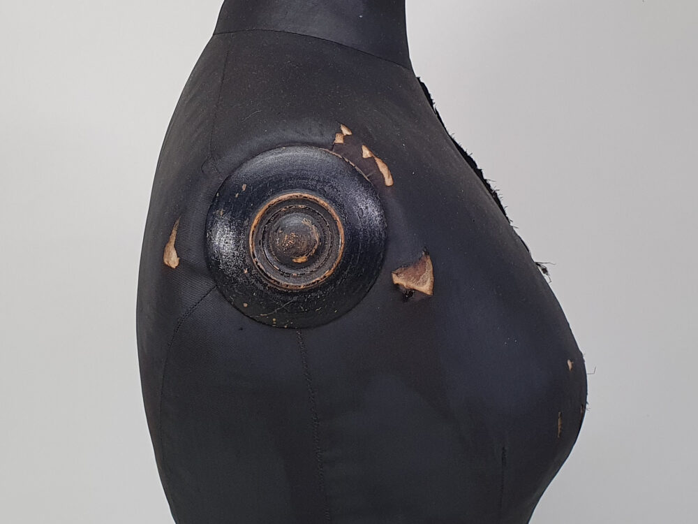19th century French dressmakers wasp-waist black antique Mannequin