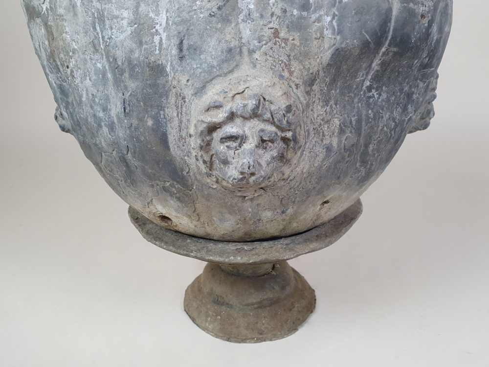 19th century Georgian lead Planter with 4 lion heads