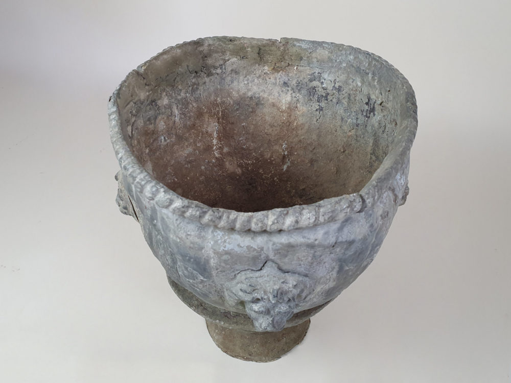 19th century Georgian lead Planter with 4 lion heads