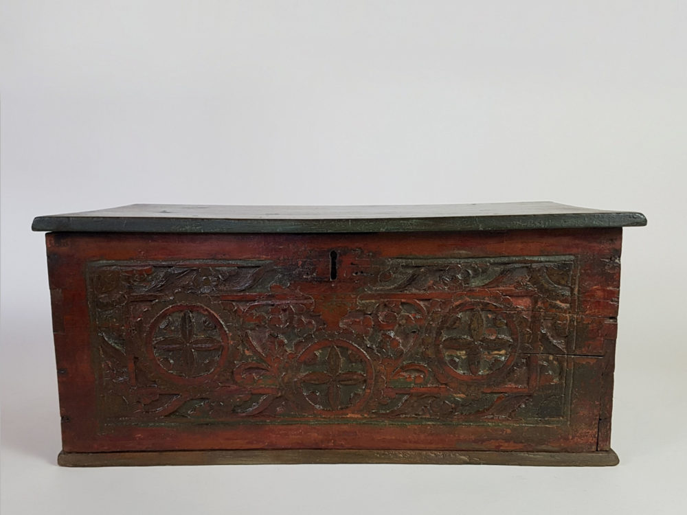 19th century Oriental carved wooden Chest