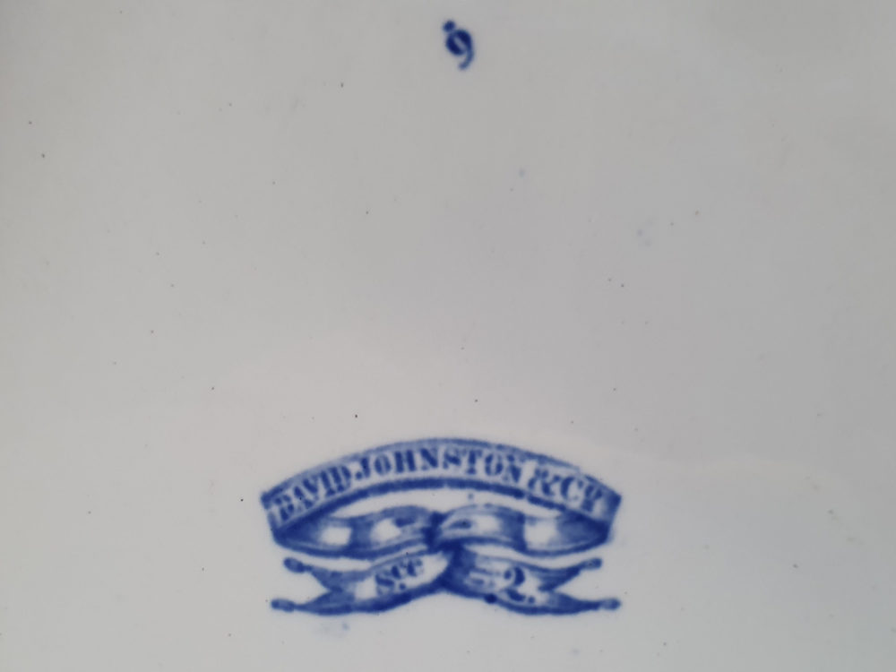 19th century antique Bordeaux Johnston blue and white transfer Meat Dish or Platter in an Oriental Design