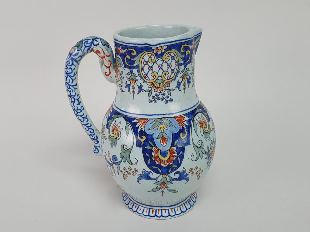 19th century antique French faience Jug