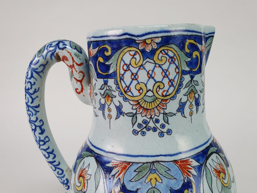19th century antique French faience Jug