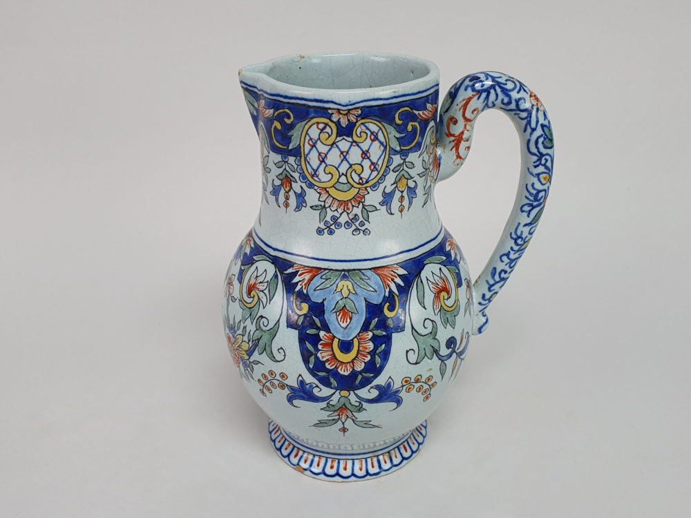 19th century antique French faience Jug
