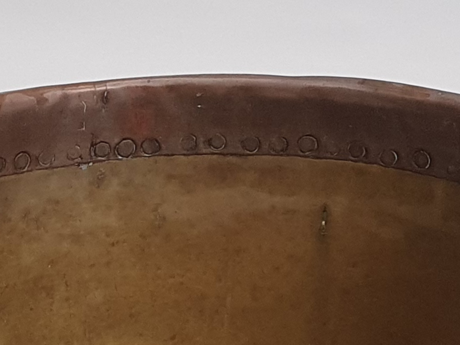 Cauldron or Log Basket  copper rim