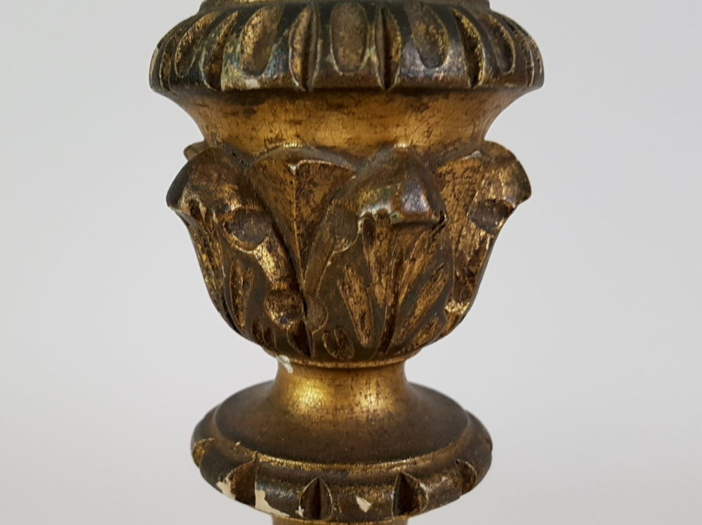 19th century antique carved gilt wood Table Lamp