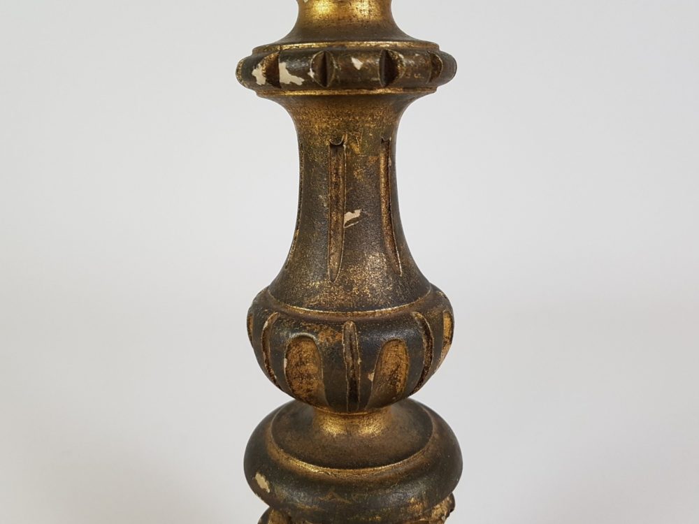 19th century antique carved gilt wood Table Lamp