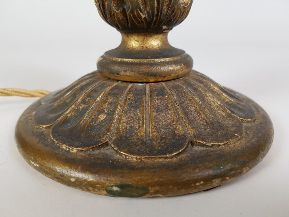 19th century antique carved gilt wood Table Lamp
