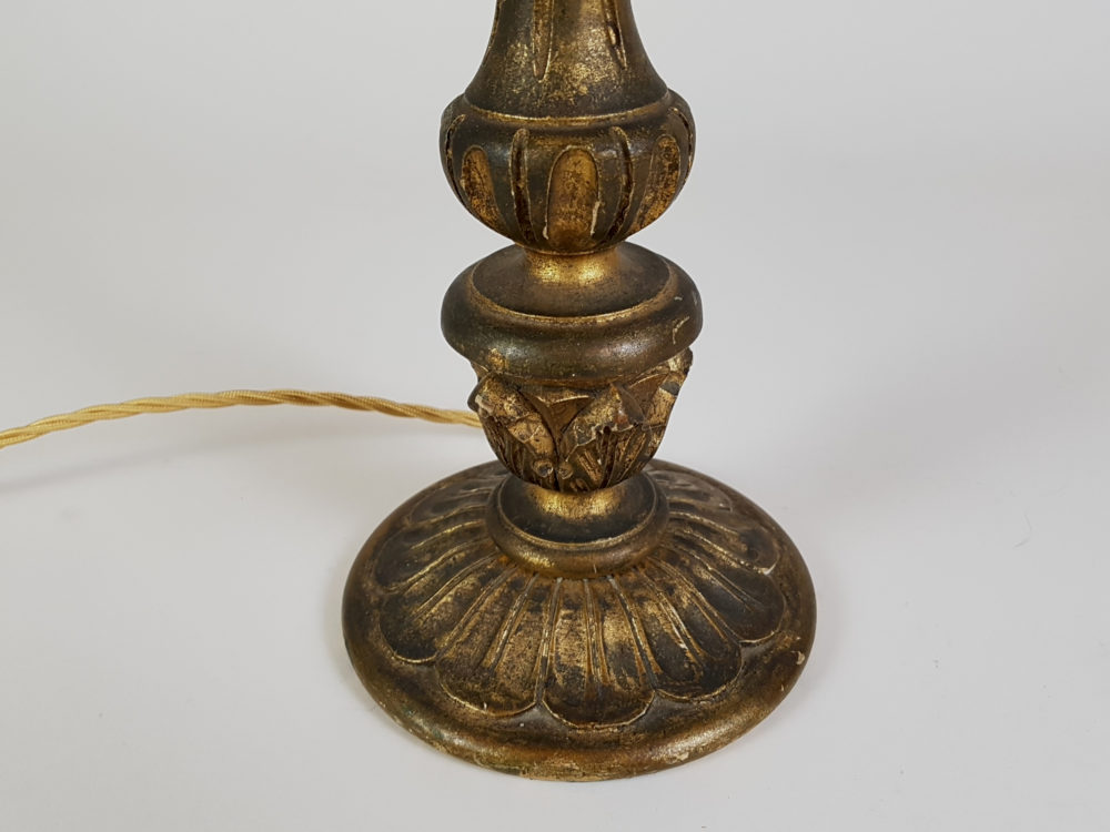 19th century antique carved gilt wood Table Lamp