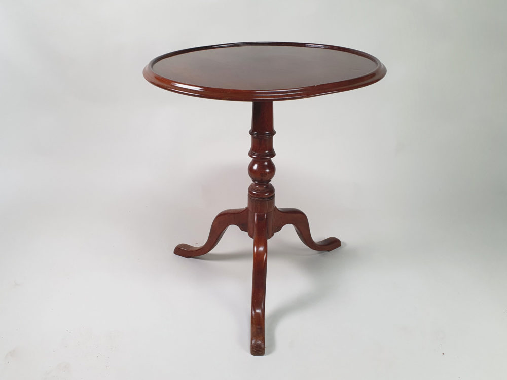 19th century antique circular mahogany dish and snap top Wine Table