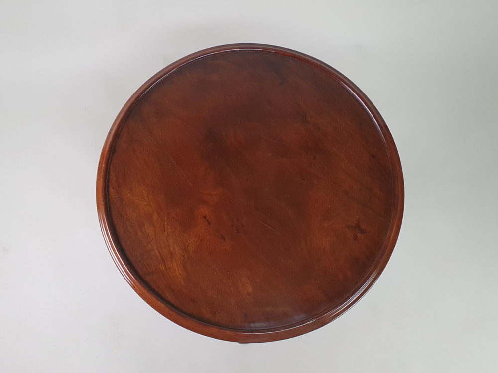 19th century antique circular mahogany dish and snap top Wine Table