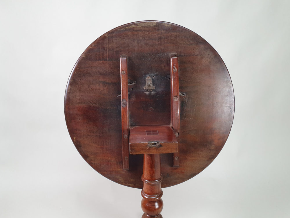 19th century antique circular mahogany dish and snap top Wine Table