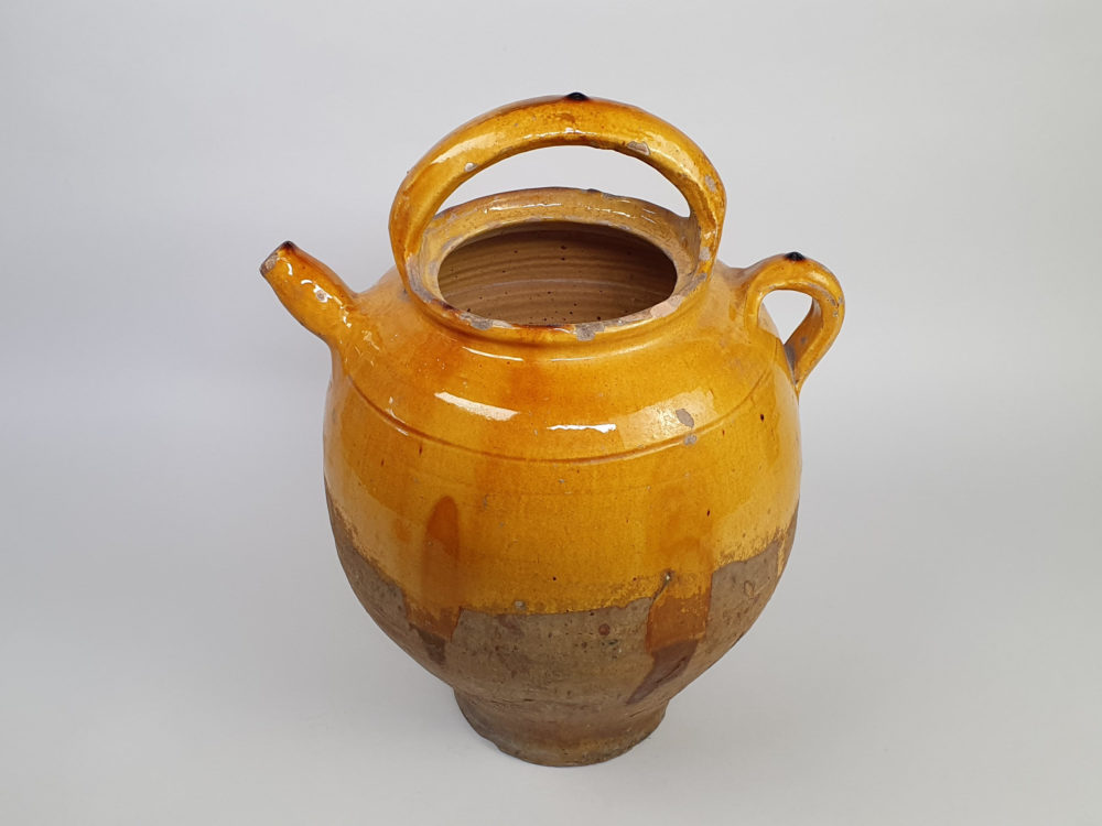 Large 19th century antique decorative Cruche Confit Pot