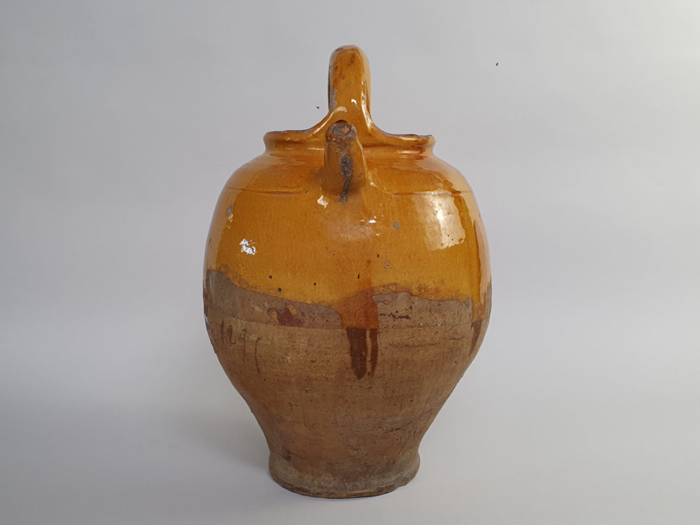 Large 19th century antique decorative Cruche Confit Pot