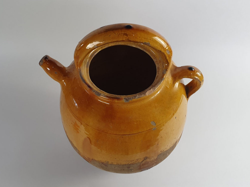 Large 19th century antique decorative Cruche Confit Pot
