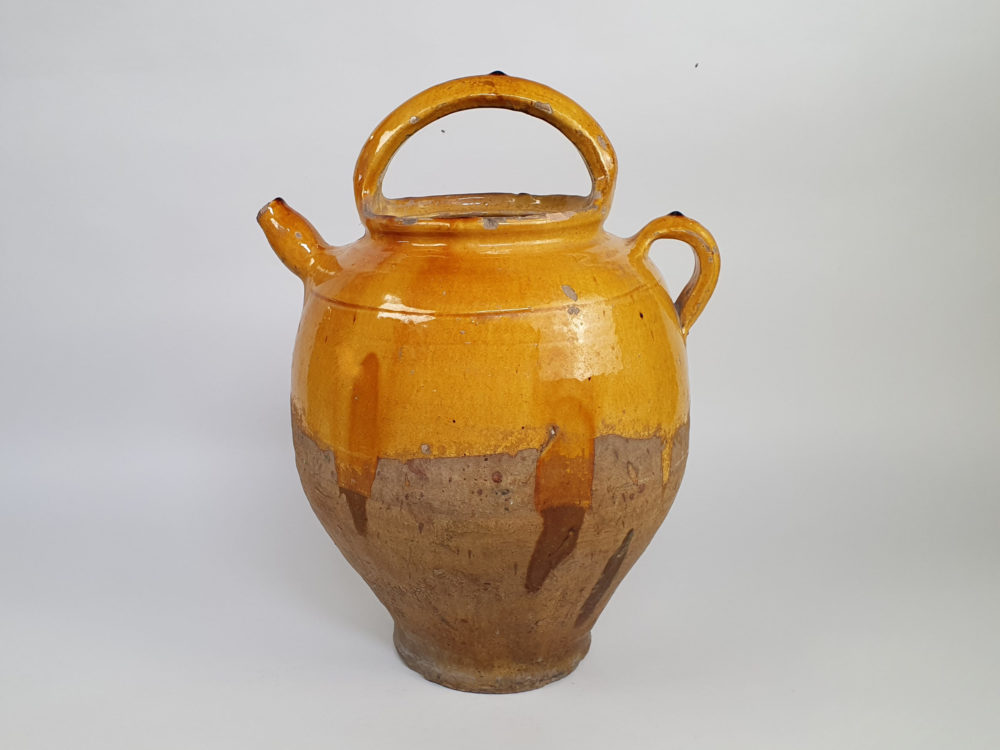 Large 19th century antique decorative Cruche Confit Pot
