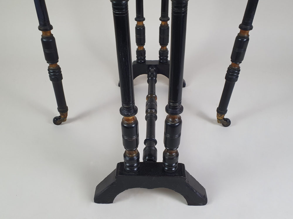 19th century antique ebonised Aesthetic Movement drop leaf side Table