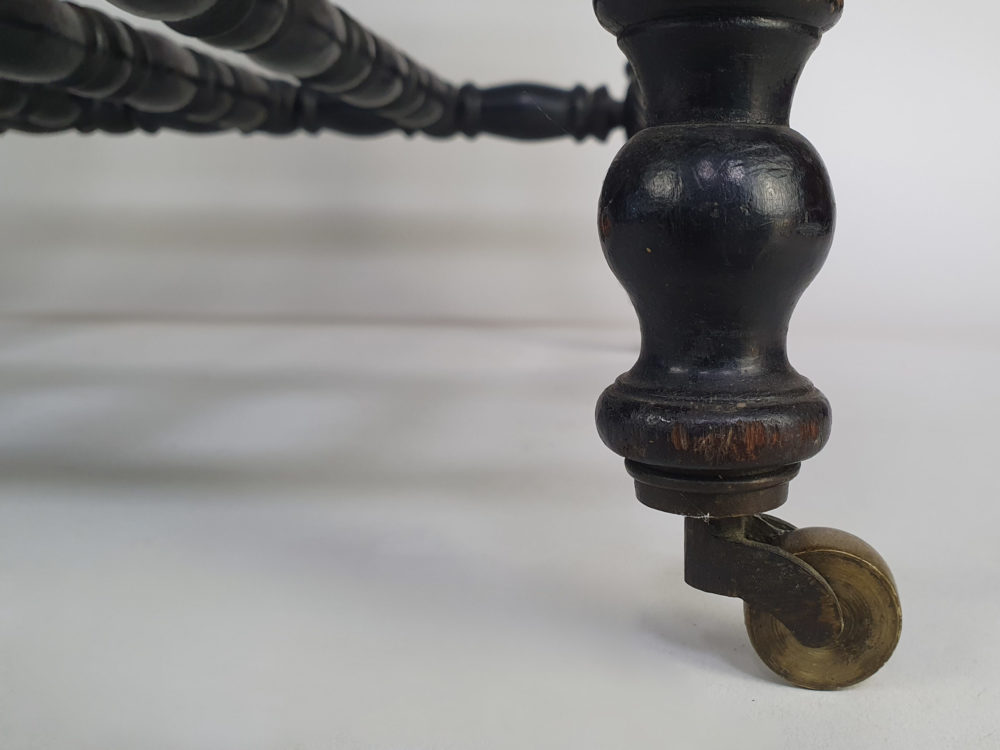 19th century antique ebonised bobbin turned Canterbury or Magazine Rack