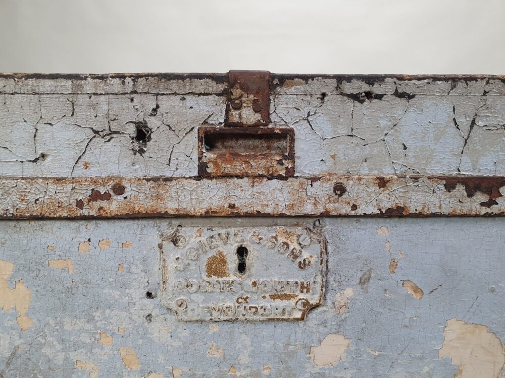 19th century antique J Grieve & Sons naval trunk
