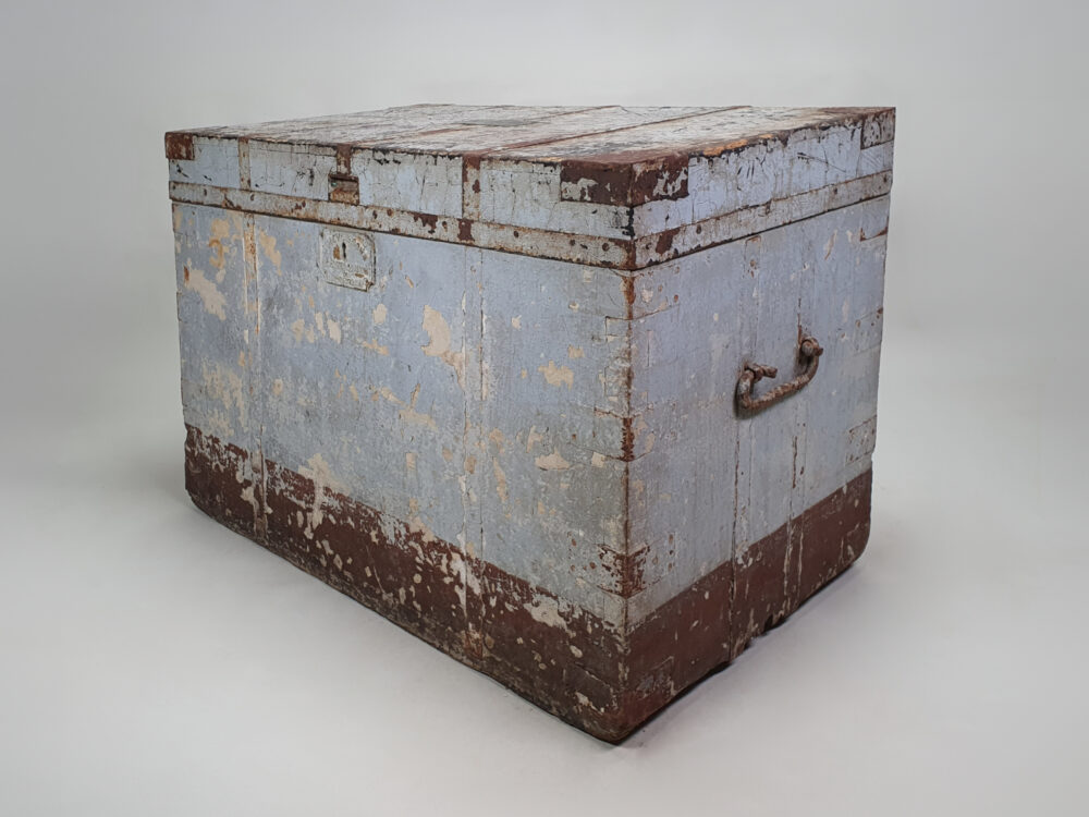 19th century antique J Grieve & Sons naval trunk